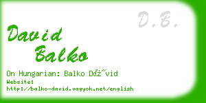 david balko business card